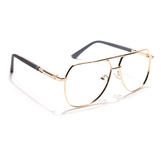 Eyejack Disk Premium Golden Aviator Eyeglasses for Men & Women (9008CL740-C3)