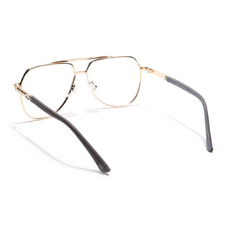 Eyejack Disk Premium Golden Aviator Eyeglasses for Men & Women (9008CL740-C3)