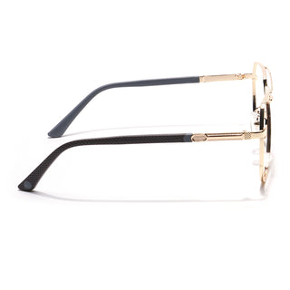 Eyejack Disk Premium Golden Aviator Eyeglasses for Men & Women (9008CL740-C3)