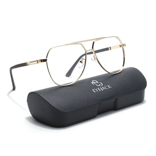 Eyejack Disk Premium Golden Aviator Eyeglasses for Men & Women (9008CL740-C3)