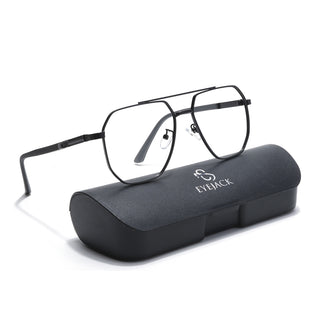 Eyejack Disk Premium Black Wayfarer Eyeglasses for Men & Women (9009CL741-C1)