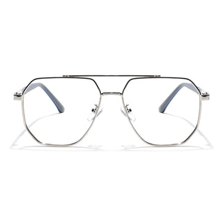 Eyejack Disk Premium Silver Wayfarer Eyeglasses for Men & Women (9009CL742-C2)