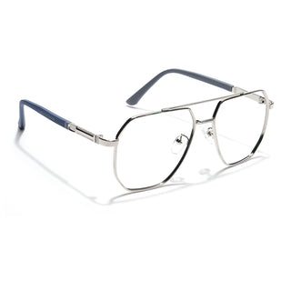 Eyejack Disk Premium Silver Wayfarer Eyeglasses for Men & Women (9009CL742-C2)