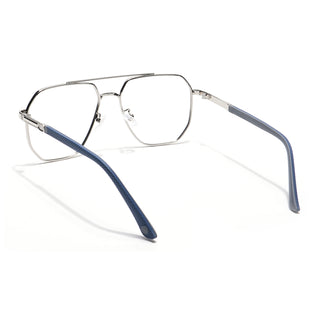 Eyejack Disk Premium Silver Wayfarer Eyeglasses for Men & Women (9009CL742-C2)