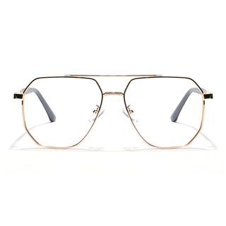 Eyejack Disk Premium Golden Wayfarer Eyeglasses for Men & Women (9009CL743-C3)