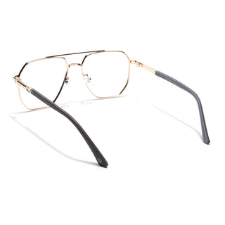 Eyejack Disk Premium Golden Wayfarer Eyeglasses for Men & Women (9009CL743-C3)