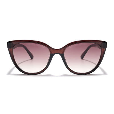 Eyejack Brown & Clear Cateye Sunglasses for Women (90151CL760)