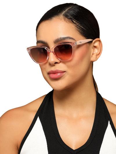 Eyejack Transparent Pink Cateye Sunglasses for Women (90151CL761)