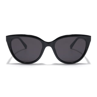 Eyejack Cateye Sunglasses for Women (Black Lens | Black Frame - 90151CL759)