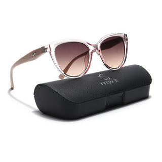 Eyejack Cateye Sunglasses for Women (Brown Lens | Transparent Pink Frame - 90151CL761)