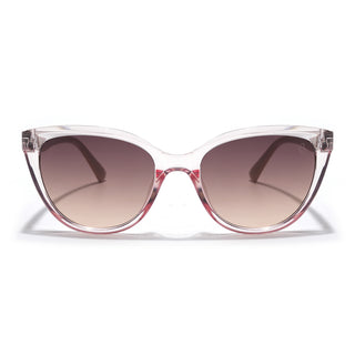 Eyejack Cateye Sunglasses for Women (Brown Lens | Transparent Pink Frame - 90151CL761)