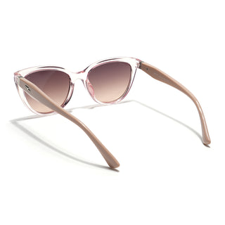 Eyejack Cateye Sunglasses for Women (Brown Lens | Transparent Pink Frame - 90151CL761)