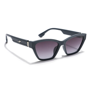 Eyejack Cateye Sunglasses for Women (Grey & Clear Lens | Grey Clean Frame - 90152CL763)