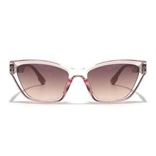 Eyejack Cateye Sunglasses for Women (Brown Lens | Transparent Pink Frame - 90152CL765)