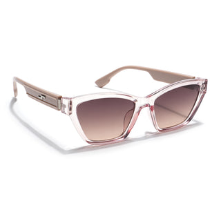 Eyejack Cateye Sunglasses for Women (Brown Lens | Transparent Pink Frame - 90152CL765)