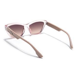 Eyejack Cateye Sunglasses for Women (Brown Lens | Transparent Pink Frame - 90152CL765)