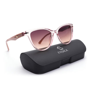 Eyejack Cateye Sunglasses for Women (Brown Lens | Transparent Pink Frame - 90160CL816)