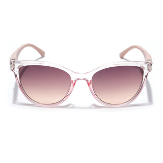 Eyejack Cateye Sunglasses for Women (Brown Lens | Transparent Pink Frame - 90160CL816)