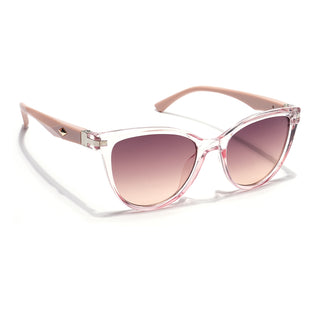 Eyejack Cateye Sunglasses for Women (Brown Lens | Transparent Pink Frame - 90160CL816)