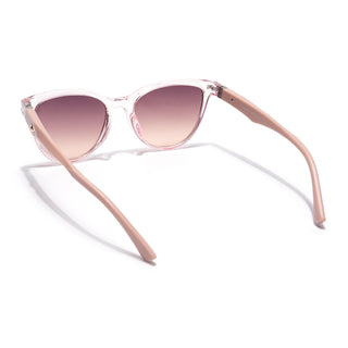 Eyejack Cateye Sunglasses for Women (Brown Lens | Transparent Pink Frame - 90160CL816)