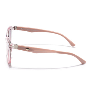 Eyejack Cateye Sunglasses for Women (Brown Lens | Transparent Pink Frame - 90160CL816)