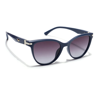 Eyejack Cateye Sunglasses for Women (Grey & Clear Lens | Navy Blue Frame - 90160CL817)