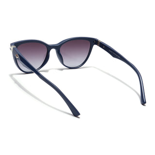 Eyejack Cateye Sunglasses for Women (Grey & Clear Lens | Navy Blue Frame - 90160CL817)