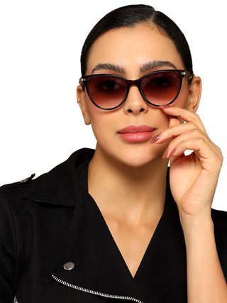 Eyejack Brown & Clear Cateye Sunglasses for Women (90160CL818)