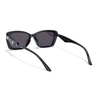 Eyejack Black Rectangle Sunglasses for Men & Women (90164CL848)