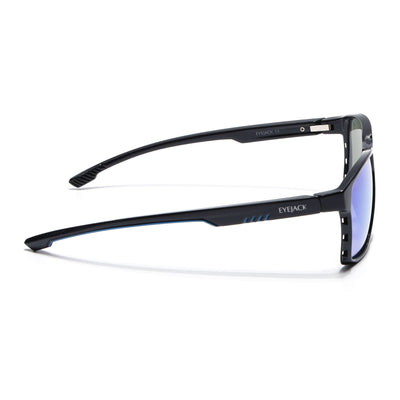 Eyejack Shine Black Square Polarized Sunglasses for Men & Women (91143PCL1149)