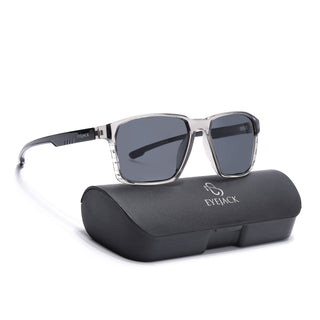 Eyejack Grey Square Polarized Sunglasses for Men & Women (91143PCL1150)