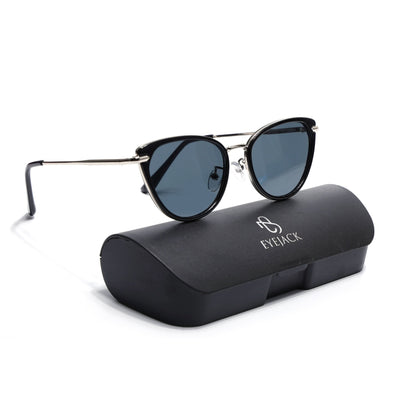 Eyejack Black & Silver Cateye Sunglasses for Women (9429CL1098)