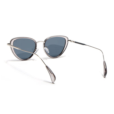 Eyejack Grey & Silver Cateye Sunglasses for Women (9435CL1104)