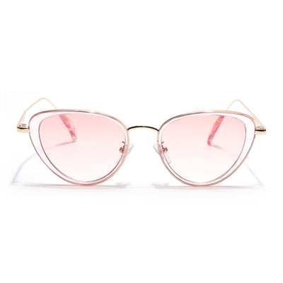Eyejack Pink & Golden Cateye Sunglasses for Women (9435CL1106)
