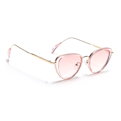 Eyejack Pink & Golden Cateye Sunglasses for Women (9435CL1106)