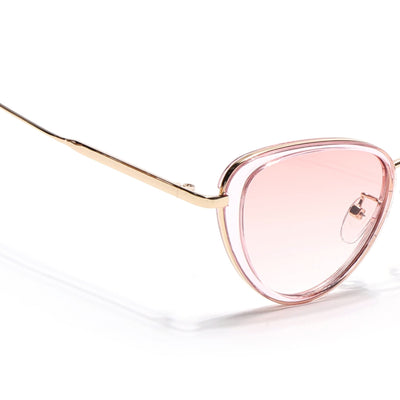 Eyejack Pink & Golden Cateye Sunglasses for Women (9435CL1106)