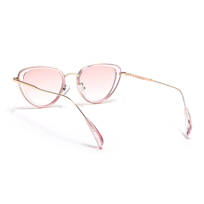 Eyejack Pink & Golden Cateye Sunglasses for Women (9435CL1106)