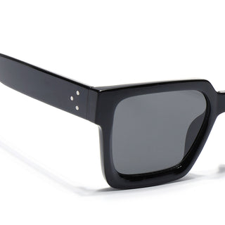 Eyejack Shine Black Square Sunglasses for Men & Women (98018CL1152)