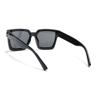 Eyejack Shine Black Square Sunglasses for Men & Women (98018CL1152)