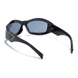 Eyejack Shine Black Wrap Around Sunglasses for Men & Women (98036CL1080)