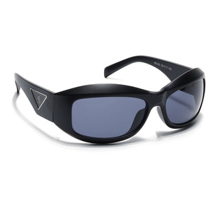 Eyejack Matt Black Wrap Around Sunglasses for Men & Women (98036CL1081)