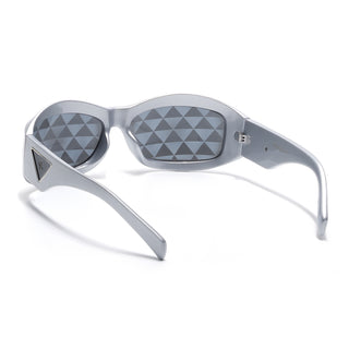 Eyejack Silver Wrap Around Sunglasses for Men & Women (98036CL1084)