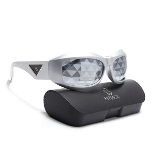 Eyejack Silver Wrap Around Sunglasses for Men & Women (98036CL1084)