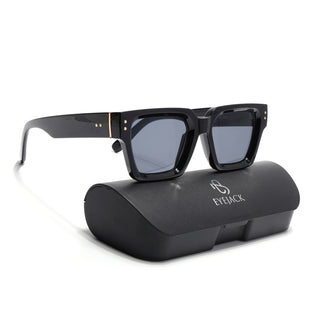 Eyejack Shine Black Square Sunglasses for Men & Women (98170CL1065)