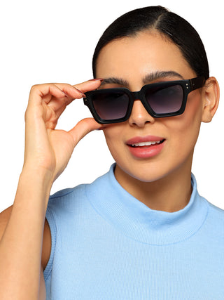 Eyejack Matt Black Square Sunglasses for Men & Women (98170CL1066)