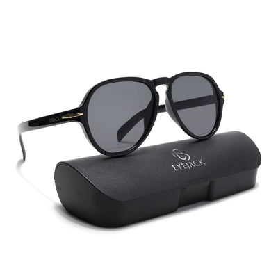 Eyejack Black Aviator Sunglasses for Men & Women (986CL972)