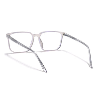 Eyejack Minimals Transparent Grey Square Eyeglasses for Men & Women (A01FCL1308-C5)