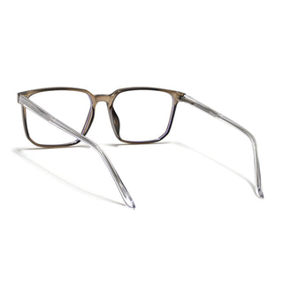 Eyejack Minimals Brown Square Eyeglasses for Men & Women (A01FCL1310-C7)