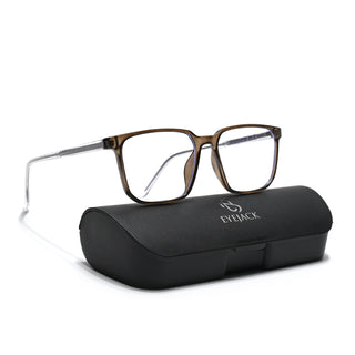 Eyejack Minimals Brown Square Eyeglasses for Men & Women (A01FCL1310-C7)