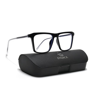 Eyejack Minimals Shine Black Square Eyeglasses for Men & Women (A02FCL1311-C1)